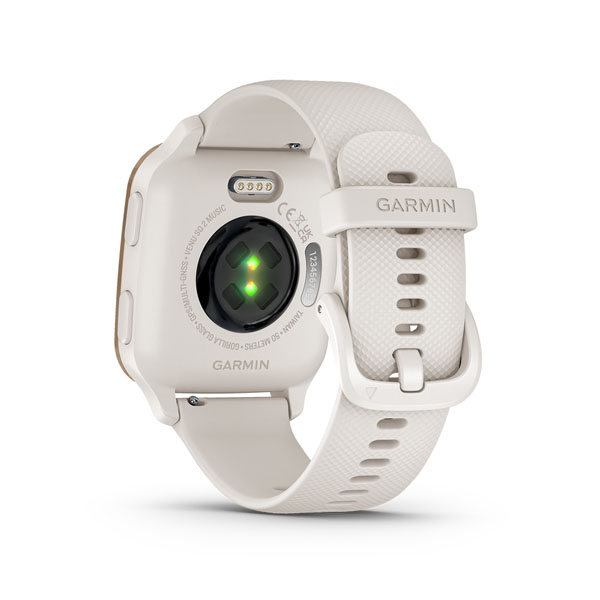 Garmin Venu® Sq 2 Music Edition Peach Gold Aluminum Bezel With Ivory Case  And Silicone Band 010-02700-11 