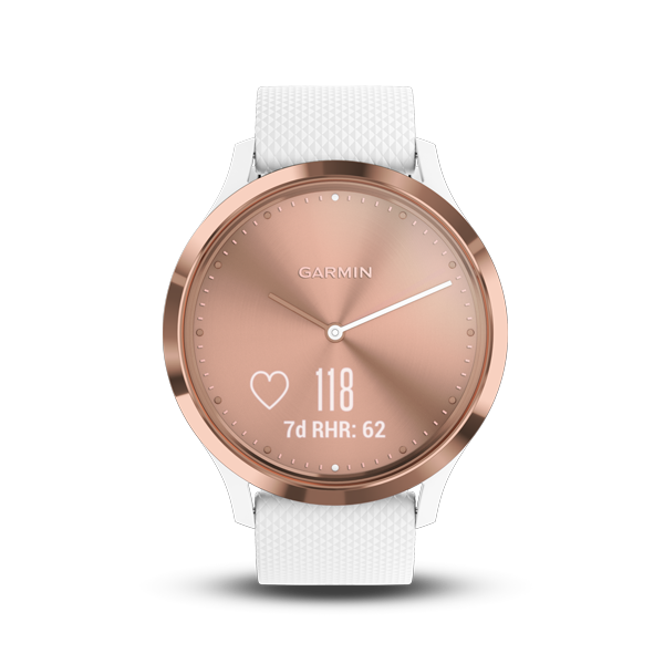 Garmin vivomove hr rose gold sale suede